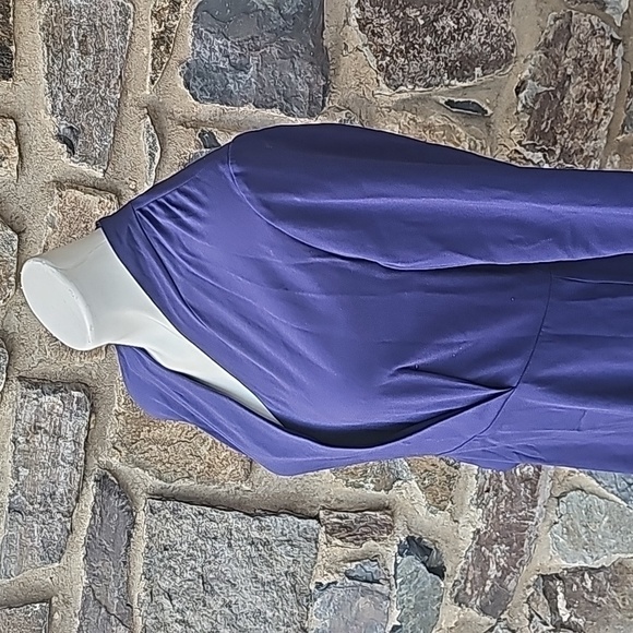 MM Lafleur Blue Niko Faux Wrap Bodice Lined Dress Size 12 - Picture 5 of 11